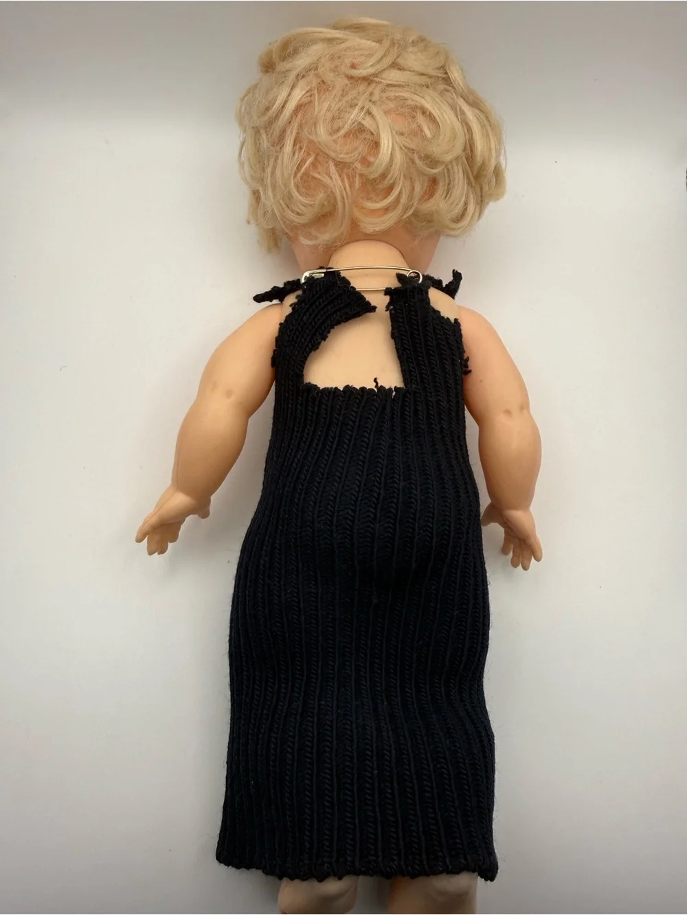 Vintage 1960 Classic Black Doll Knit Outfit for Kids Toys - Unbranded